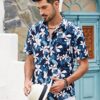 COOFANDY Men's Tropical Hawaiian Short Sleeve Casual Button Down Beach Shirt