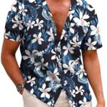 COOFANDY Men's Tropical Hawaiian Short Sleeve Casual Button Down Beach Shirt