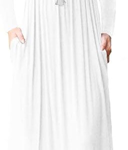 VIISHOW Women's Long Sleeve Loose Maxi Dress – Casual Long Dress with Pockets, Comfortable Plain Dress